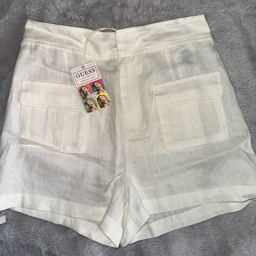 GUESS HIGH WAIST LINEN SHORTS